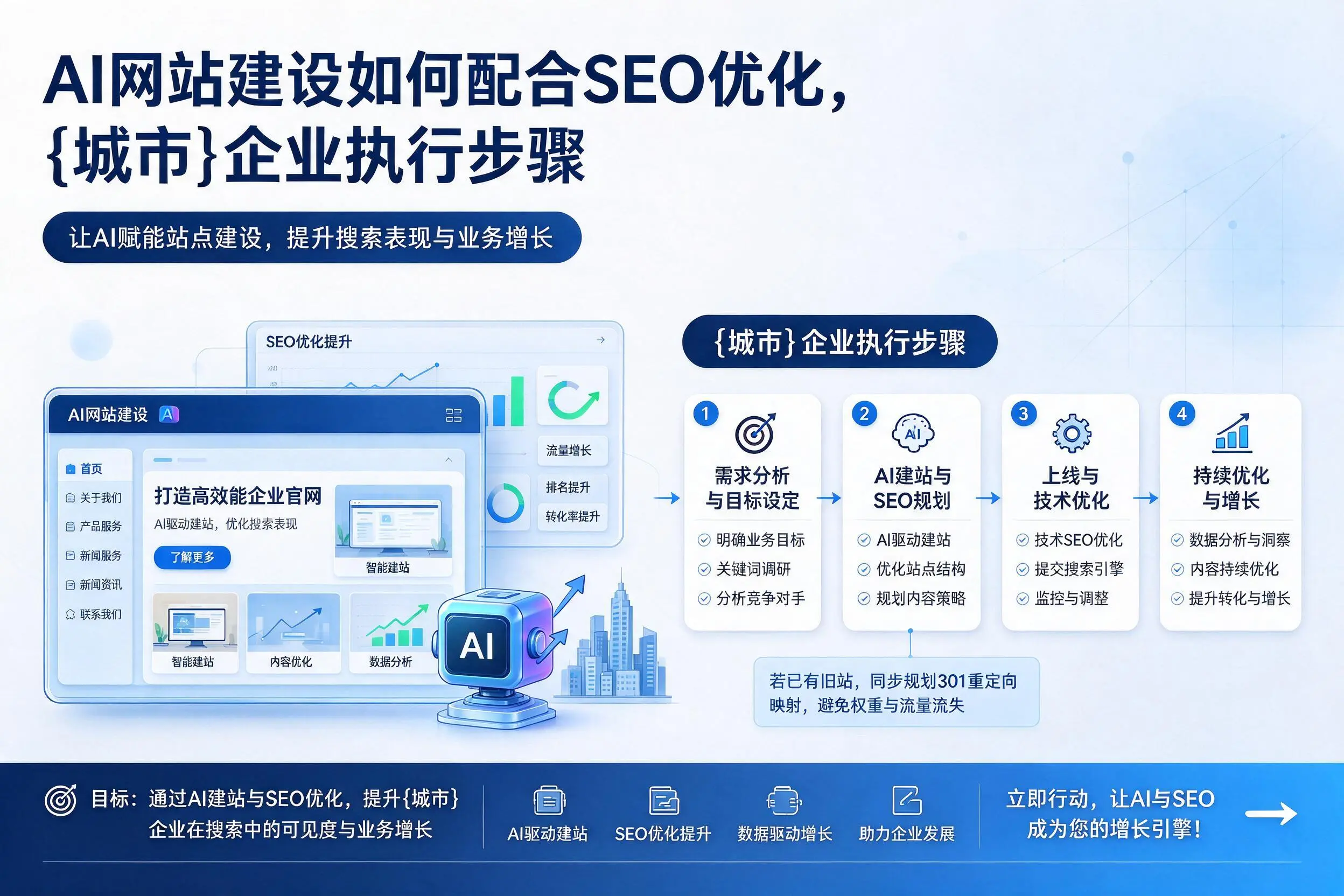 AI网站建设如何配合SEO优化，天水企业执行步骤
