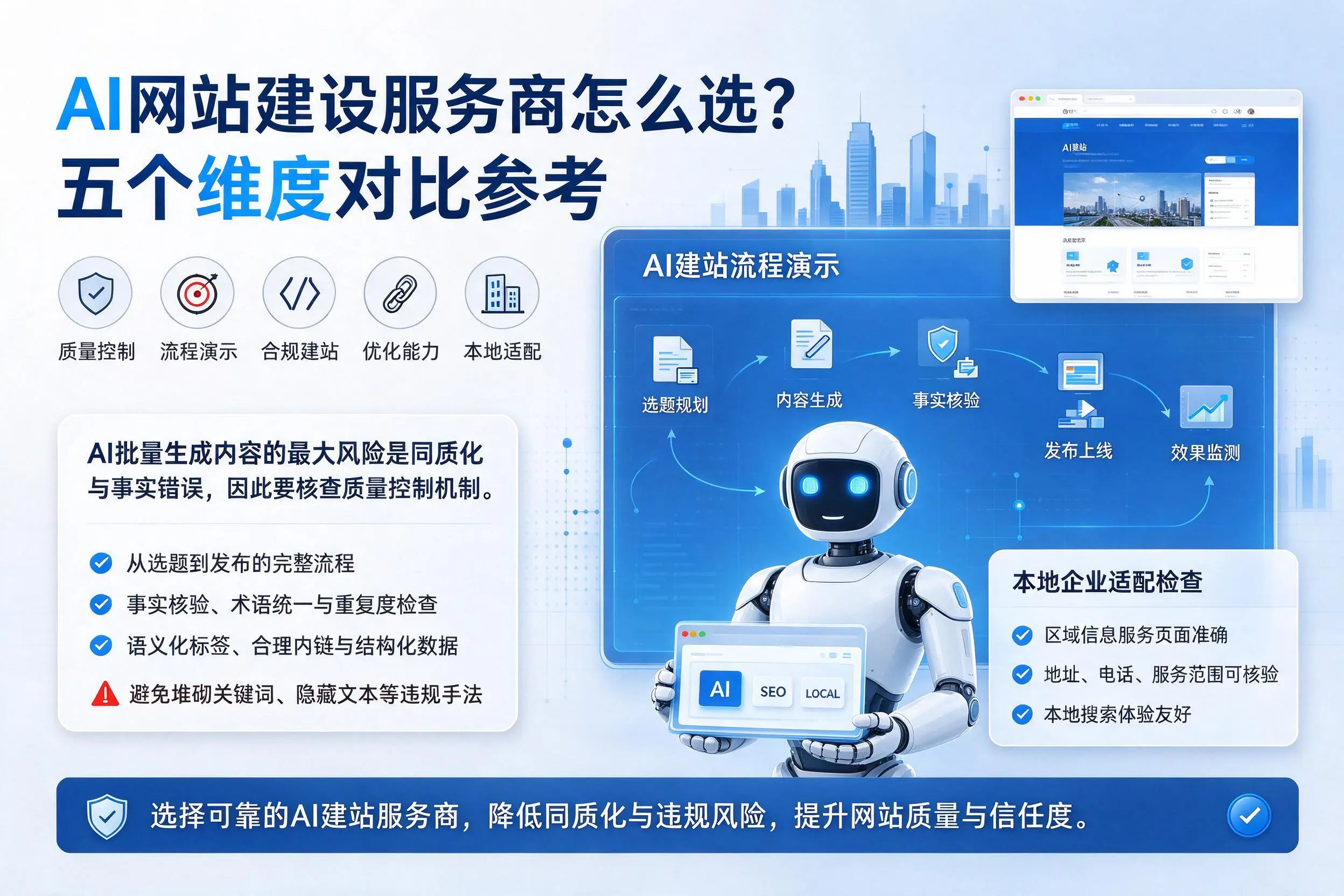 天水AI网站建设服务商怎么选？五个维度对比参考