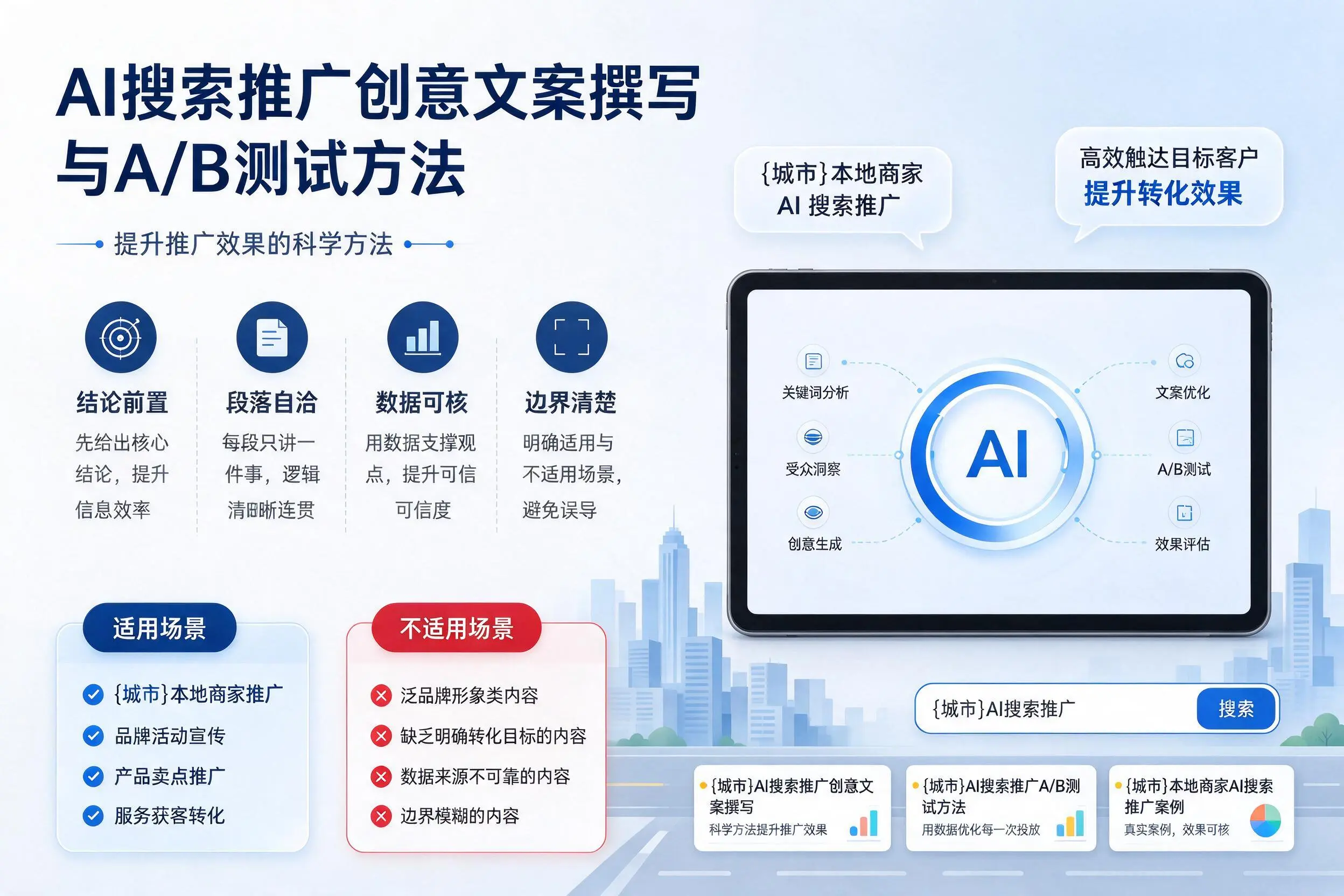天水AI搜索推广创意文案撰写与A/B测试方法
